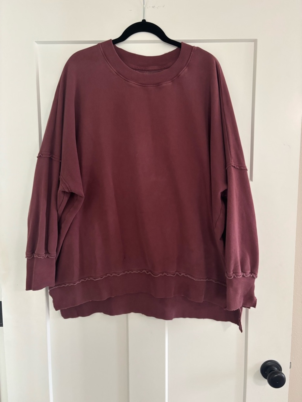 aerie Oversized Crewneck Sweater in Mauve